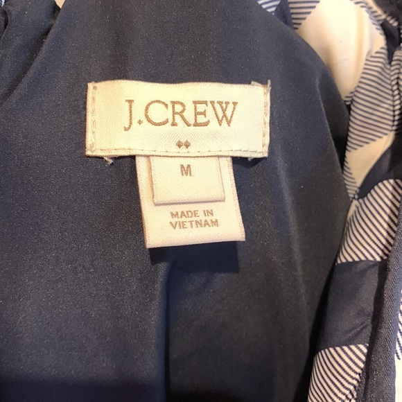 J. Crew Down Buffalo Check Puffer Vest Navy/White Medium EUC Reposhed - Picture 4 of 16